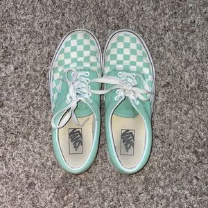 Mint Checkered Vans